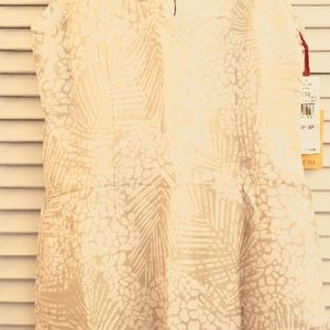 Beige and white summer short dress